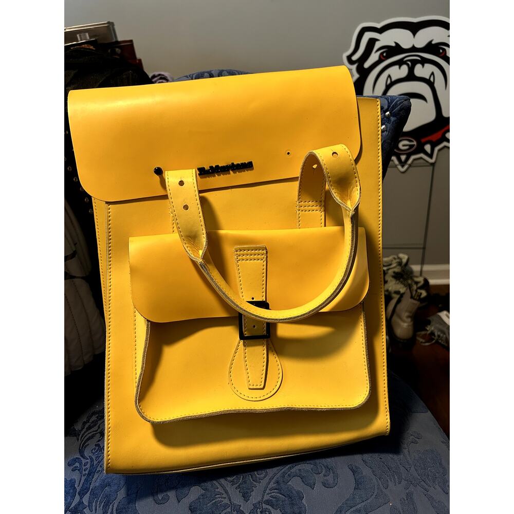 Dr Martens Kiev Yellow Leather Backpack - Picture 9 of 11